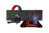 USB Wired Gaming Keyboard Mouse Set with Headset for Gamer Rainbow Backlit Mice, Mouse Pad, for PC, Laptop, Mac, PS4, and Xbox.